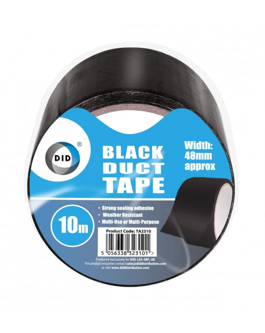 10m x 48mm Black Duct Tape