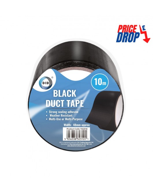 10m x 48mm Black Duct Tape