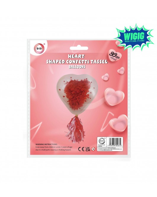 Heart Shaped Confetti Tassel Balloon