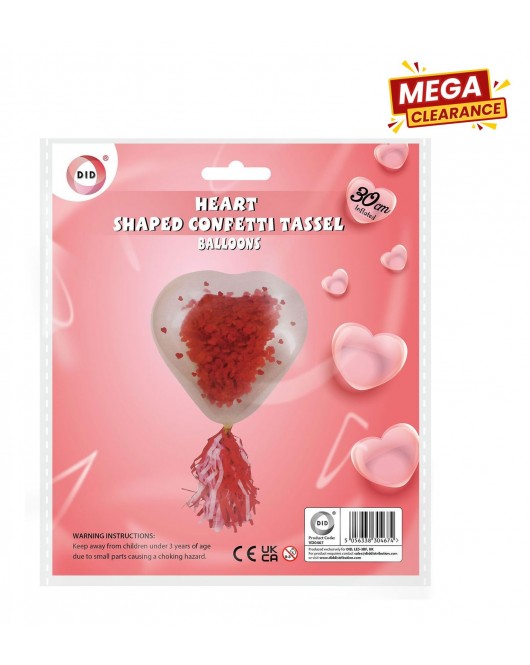 Heart Shaped Confetti Tassel Balloon