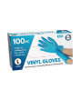 100pc Large Powder Free Blue Vinyl Gloves