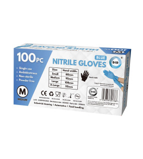 100pc Medium Powder Free Blue Nitrile Gloves 100pc Medium Powder Free Blue Nitrile Gloves