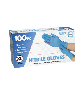 100pc x-Large Powder Free Blue Nitrile Gloves