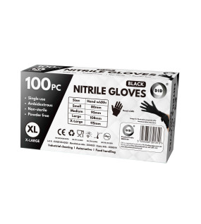 100pc x-Large Powder Free Black Nitrile Gloves 100pc x-Large Powder Free Black Nitrile Gloves