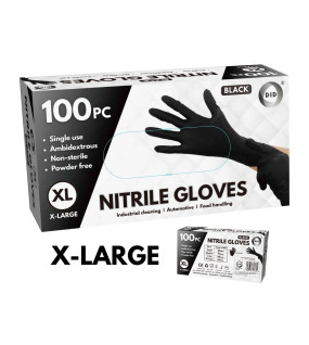 100pc x-Large Powder Free Black Nitrile Gloves 100pc x-Large Powder Free Black Nitrile Gloves