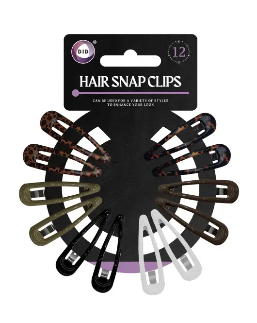 12Pk Hair Snap Clips