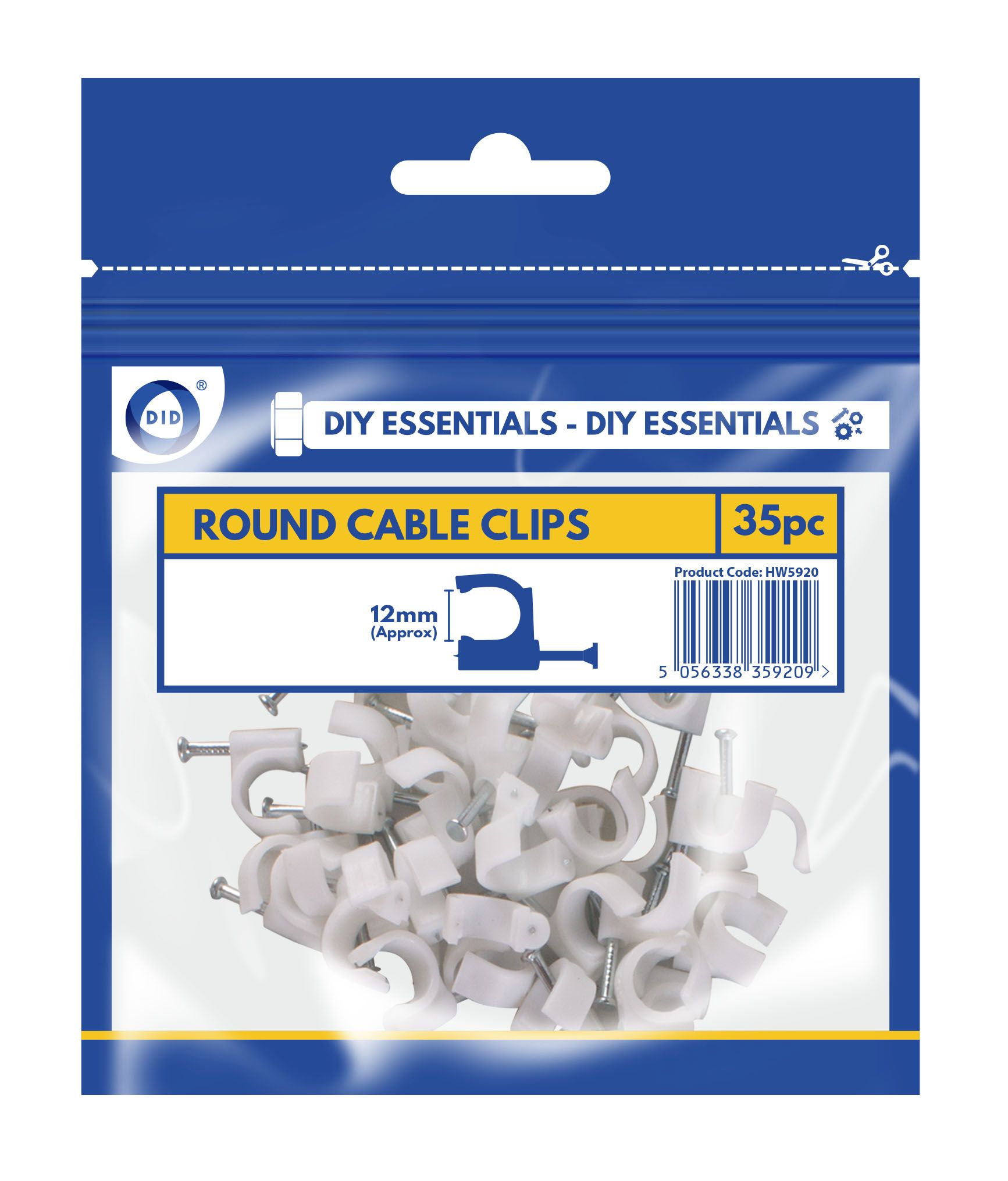 12mm Round Cable Clips
